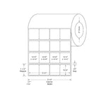 Centurion Labels: Centurion Poly Thermal Transfer Labels, 15/16" x 15/16" (2.4 cm x 2.4 cm), 4 Across, 24000/Roll TTL539 - 2.0 Roll