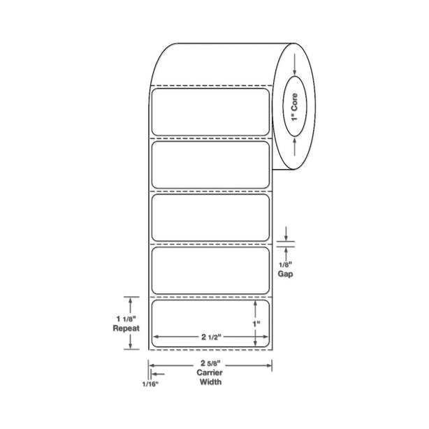 Centurion Labels with 1" Core - TTL608 - 3 Roll - MDL-TTL608