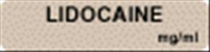 "Lidocaine mg/mL" Anesthesia Label, Gray, 1-1/4" x 5/16", 760 per Roll, Tape - AM743 - 1 Each