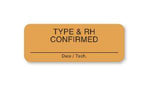 United Ad "Type and RH Confirmed - Date / Tech." Antigen Testing Label, Fluorescent Orange, 2" x 3/4" - BB229 - 1 Each