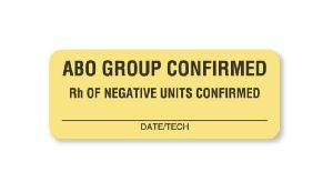 "ABO Group Confirmed" Antigen Testing Labels - BB281 - 1 Each - MDL-UALBB281