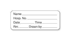 "Name/Hospital/Number" Blood Identification Labels - BB294 - 1 Each - MDL-UALBB294