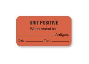 "Unit Positive When Tested" Antigen Testing Labels - BB735 - 1 Each - MDL-UALBB735