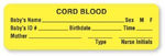 United Ad Label "Cord Blood" Labels - BB779 - 1 Each - MDL-UALBB779