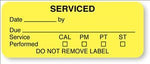"Serviced Date By/Due" Equipment Service Labels - BE116 - 1 Each - MDL-UALBE116