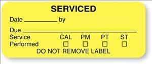 "Serviced Date By/Due" Equipment Service Labels - BE116 - 1 Each - MDL-UALBE116