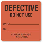 "Defective - Do Not Use" Equipment Repair and Maintenance Labels - BE203 - 1 Each - MDL-UALBE203