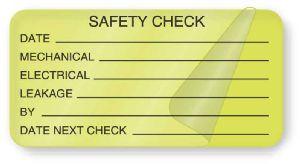 "Safety Check" Electrical Equipment Safety Labels - BE314 - 1 Each - MDL-UALBE314