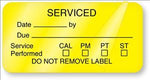 "Serviced Date By/Due" Equipment Service Labels - BE315 - 1 Each - MDL-UALBE315