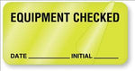 "Equipment Checked - Date/Initial" Labels - BE317 - 1 Each - MDL-UALBE317