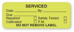 "Serviced Date By/Due" Equipment Service Labels - BE700 - 1 Each - MDL-UALBE700