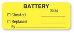 "Battery Replaced" Maintenance Labels - BE757 - 1 Each - MDL-UALBE757