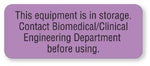 Biomedical Equipment Storage Labels - BE758 -  - MDL-UALBE758