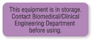 Biomedical Equipment Storage Labels - BE758 -  - MDL-UALBE758