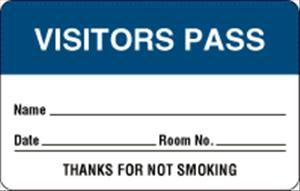 "Visitors Pass" Name Badge Labels - BR201 - 1 Each - MDL-UALBR201