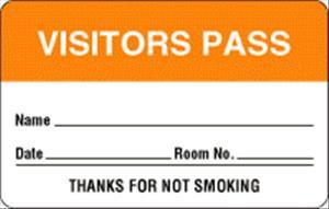 "Visitors Pass" Name Badge Labels - BR202 - 1 Each - MDL-UALBR202
