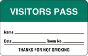 "Visitors Pass" Name Badge Labels - BR203 - 1 Each - MDL-UALBR203