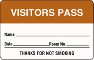 "Visitors Pass" Name Badge Labels - BR204 - 1 Each - MDL-UALBR204