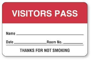 "Visitors Pass" Name Badge Labels - BR205 - 1 Each - MDL-UALBR205