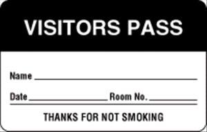 "Visitors Pass" Name Badge Labels - BR206 - 1 Each - MDL-UALBR206