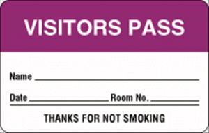"Visitors Pass" Name Badge Labels - BR207 - 1 Each - MDL-UALBR207