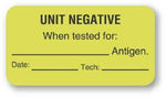 "Unit Negative When Tested For Antigen" Labels - BX736 - 1 Each - MDL-UALBX736