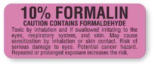 "10% Formalin Caution" Histology/Cytology Labels - CL242 - 1 Each - MDL-UALCL242