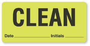 United Ad Label Company "Clean" Sterilization Labels CS305 - 1.0 Each