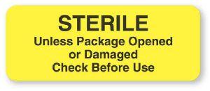 "Sterile Unless Package Opened or Damaged" Labels - CS901 - 1 Each - MDL-UALCS901