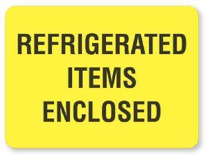 "Refrigerated Items Enclosed" Expiration Labels - FP183 - 1 Each - MDL-UALFP183