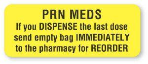 "PRN Meds" Drug Renewal and Stop Order Labels - FP290 - 1 Each - MDL-UALFP290