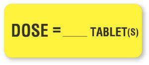 "Dose=Tablet(s)" Dosage Labels - FP734 - 1 Each - MDL-UALFP734