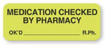 Medication Checked$Pharmacy Labels - FP750 - 1 Each - MDL-UALFP750