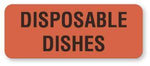 "Disposable Dishes" Nutrition Communication Labels - HD227 - 1 Each - MDL-UALHD227