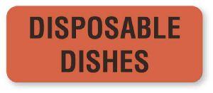 "Disposable Dishes" Nutrition Communication Labels - HD227 - 1 Each - MDL-UALHD227