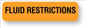 "Fluid Restrictions" Nutrition Communication Labels - HD641 - 1 Each - MDL-UALHD641