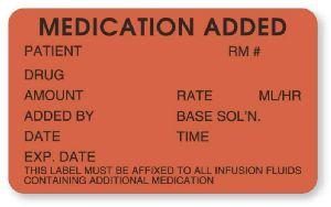 "Medication Added to IV" Labels - HH506 - 1 Each - MDL-UALHH506