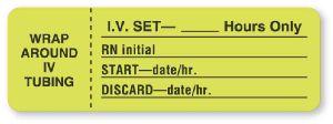 United Ad Label "IV Set Change" Labels - IV406 - 1 Each - MDL-UALIV406