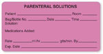 United Ad "Parenteral Solutions" I. V. Medication Additive Label, Fluorescent Pink, 4" x 2" - IV501 - 1 Each