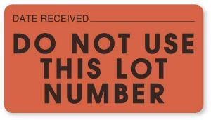 Lot Number Quality Control Labels - LR142 - 1 Each - MDL-UALLR142