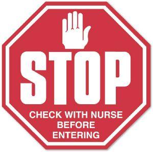 Stop Sign Infection Control Labels - PC452 - 50 Each - MDL-UALPC452