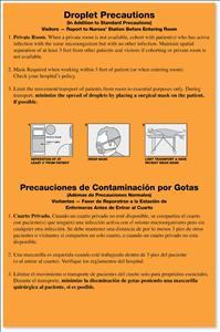"Droplet Precautions" Door Sign Labels - PC508 - 50 Each - MDL-UALPC508