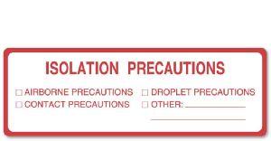 "Isolation Precautions" Labels - PC521 - 1 Each - MDL-UALPC521