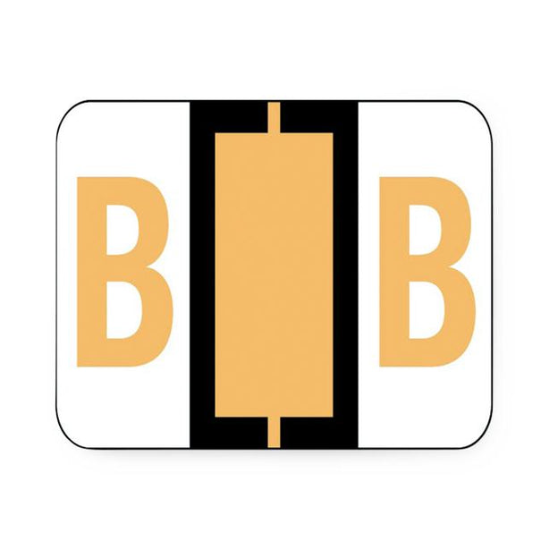 United Ad Alpha File Folder TAB1283 Label, B, Light Orange, 1-1/4" x 1" - ULAF1283B - 1 Each