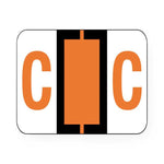 United Ad Alpha File Folder TAB1283 Label, C, Dark Orange, 1-1/4" x 1" - ULAF1283C - 1 Each