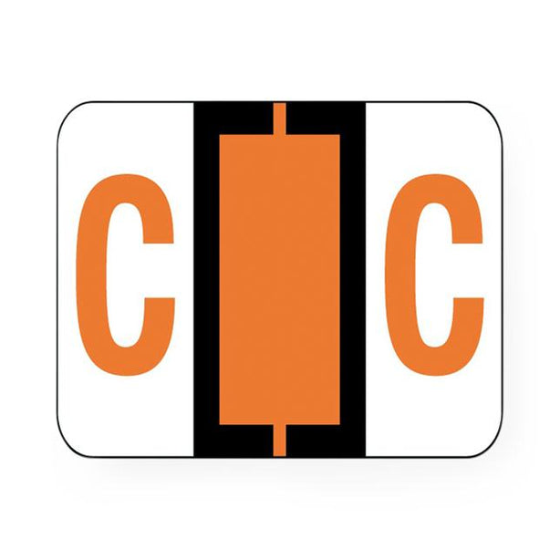 United Ad Alpha File Folder TAB1283 Label, C, Dark Orange, 1-1/4" x 1" - ULAF1283C - 1 Each