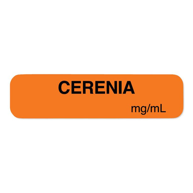 United Ad Drug Tape and Cerenia Label, mg, Orange, 1-1/4" x 5/16", Permanent, 760 Labels / Roll - ULAN1720 - 760 Each
