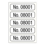 United Ad Consecutive Numbers Labels, 5 of Each Number, White, 1" x 1/4" - ULCN176 - 1 Each