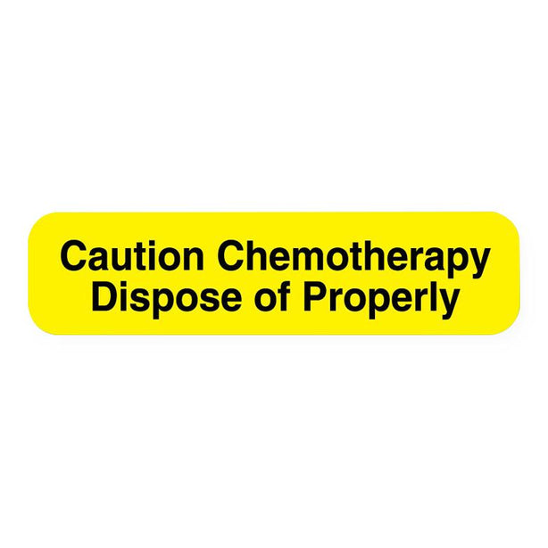 United Ad Agent Caution Chemotherapy Dispose of Properly Labels, Fluorescent Yellow, 2" x 1/2" - ULFP281 - 1 Each