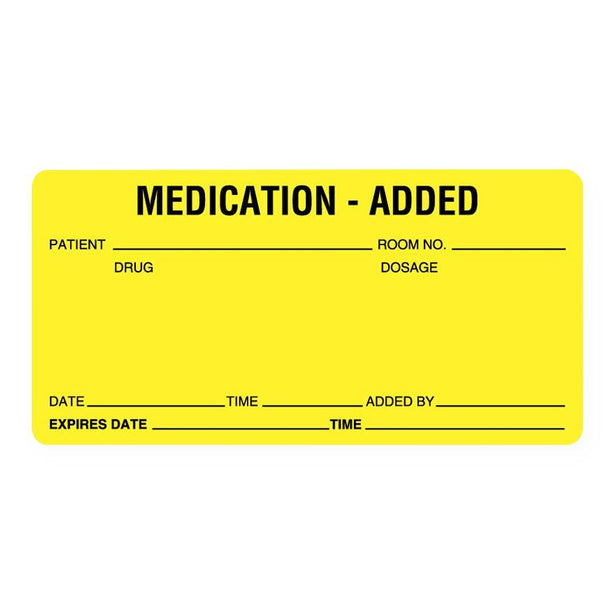 "IV Medication Added" Labels - ULHH505 - 1 Each - MDL-UALULHH505